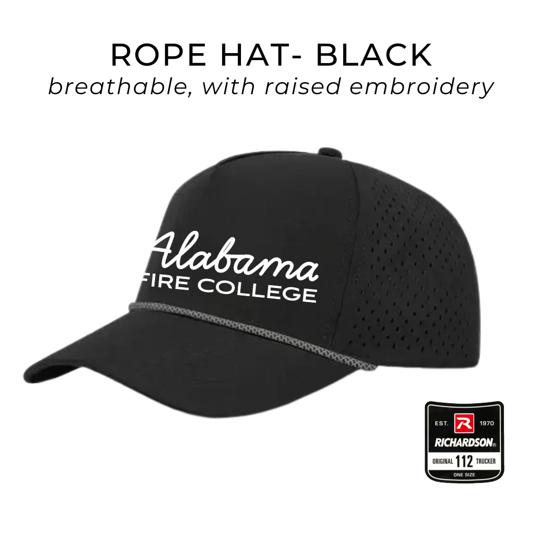 Rope Hat- Black – Alabama Fire College Bookstore