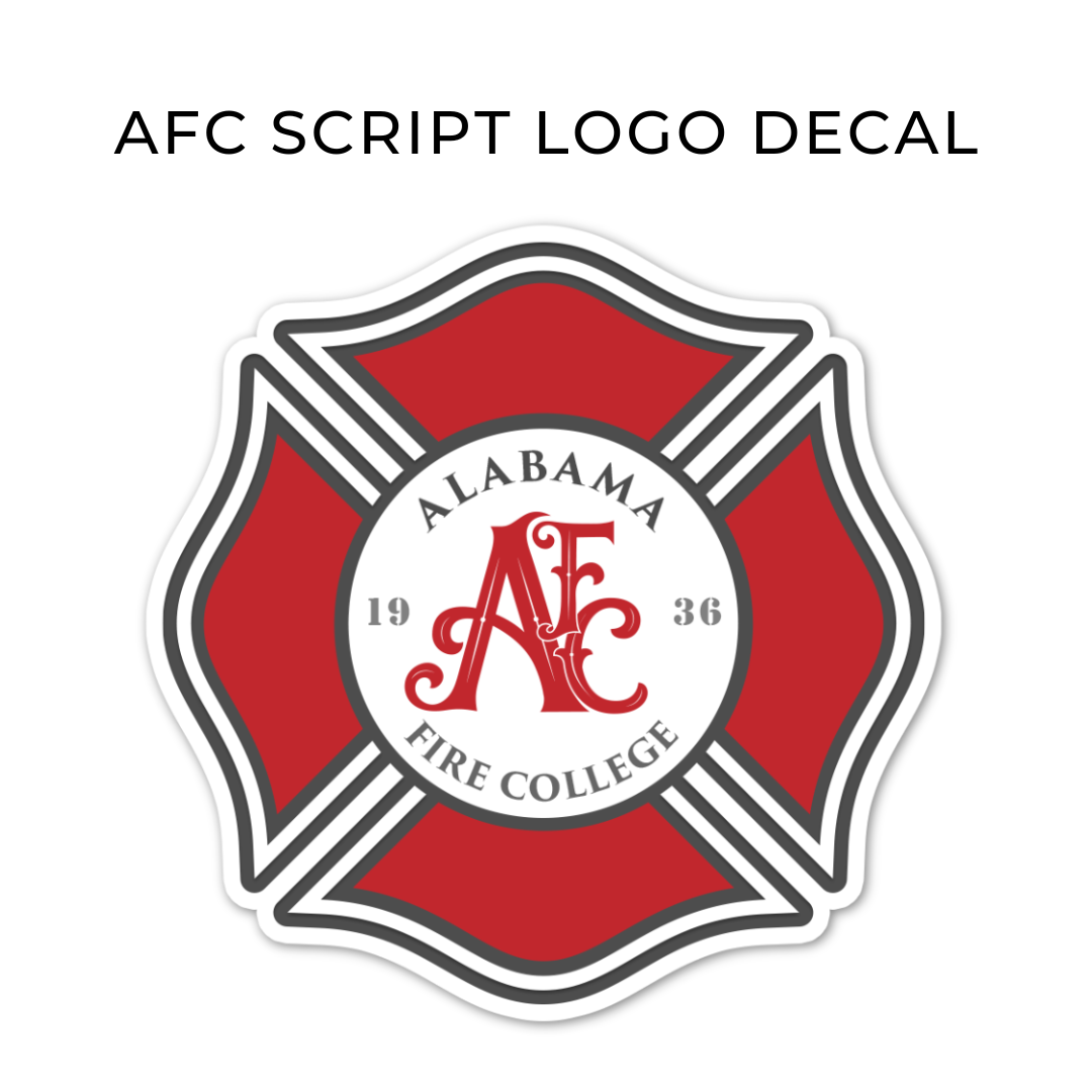 Red AFC Script Decal – Alabama Fire College Bookstore
